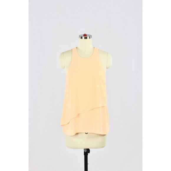 ELIZABETH AND JAMES Cheridah Neon Orange Chiffon Layered Tank Blouse, Size XS - Picture 1 of 9
